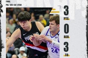 ‍交学费！杨瀚森15分钟0板犯满离场 仅3分1助1断1帽+3误