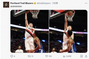 NBA生涯首个运动战进球！开拓者官推连发三条杨瀚森动态